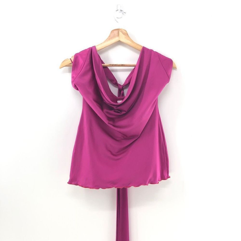 Silk Roads by Adriana Iglesias Esther Top in Magenta Modified / Upcycled‎